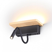 Бра с полкой Odeon Light Woody 3868/8WL цвет плафона/подвески Черный, цвет арматуры Коричневый, Черный-2