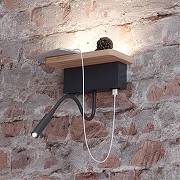 Бра с полкой Odeon Light Woody 3868/8WL цвет плафона/подвески Черный, цвет арматуры Коричневый, Черный-4