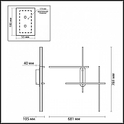 Бра Odeon Light Rudy 3890/36WLP цвет плафона/подвески Черный, цвет арматуры Черный-4