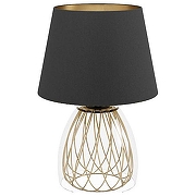 Настольная лампа Eglo Jazminia 390039 цвет плафона/подвески Черный, цвет арматуры Латунь