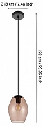 Подвесной светильник Eglo Estanys 1 390159 цвет плафона/подвески Коричневый, цвет арматуры Черный-4