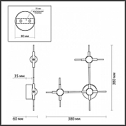 Накладной светильник Odeon Light Costella 3906/9WL цвет плафона/подвески Белый, цвет арматуры Черный-4
