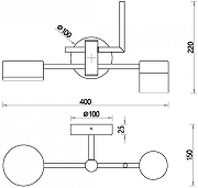 Бра Favourite Modul 4013-2W цвет плафона/подвески Черный, Золото, цвет арматуры Золото, Черный-6