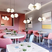 Подвесной светильник Imperiumloft Gabriel Scott Welles Glass 40.2275-0 цвет плафона/подвески Белый, цвет арматуры Золото-4