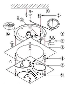 Накладной светильник Globo Jasmina 40408 цвет плафона/подвески Белый, Прозрачный, цвет арматуры Хром-1