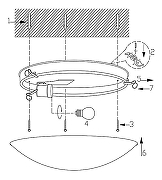 Накладной светильник Globo Alivia 40414-1 цвет плафона/подвески Белый, Прозрачный, цвет арматуры Хром-1