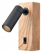 Бра Velante 405 405-721-01 цвет плафона/подвески Черный, цвет арматуры Коричневый