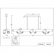 Светильник на штанге Favourite Six 4074-6P цвет плафона/подвески Золото, цвет арматуры Черный-4