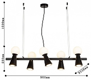 Подвесной светильник Favourite Gnomes 4095-5P цвет плафона/подвески Белый, Черный, цвет арматуры Черный-8