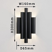 Накладной светильник Favourite Tubulis 4124-2W цвет плафона/подвески Черный, цвет арматуры Черный-7