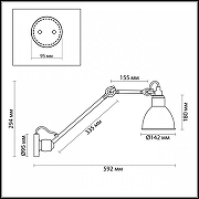 Бра Odeon Light Arta 4125/1WD цвет черный-3
