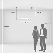 Подвесной светильник De City Мадлен 65 424018501 цвет плафона/подвески Прозрачный, цвет арматуры Латунь-12