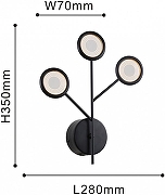 Бра F-promo Mugs 4252-3W цвет плафона/подвески Прозрачный, цвет арматуры Черный-2