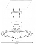Накладной светильник Velante Velante 431-307-02 цвет плафона/подвески Белый, Черный, цвет арматуры Золото, Черный-1