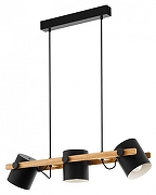 Подвесной светильник Eglo HORNWOOD 43517 цвет плафона/подвески Черный, цвет арматуры Коричневый, Черный