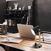 Настольная лампа Eglo HORNWOOD 43519 цвет плафона/подвески Черный, цвет арматуры Бежевый, Черный-3