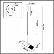 Подвесной светильник Odeon Light Bullet 4355/1 цвет белый, золото-5