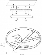 Накладной светильник Velante Velante 440-307-03 цвет плафона/подвески Белый, цвет арматуры Золото, Черный-1