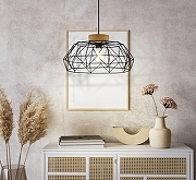 Подвесной светильник Eglo PADSTOW 44089 цвет плафона/подвески Черный, цвет арматуры Коричневый, Черный-1