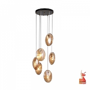 Подвесной светильник F-promo Media 4485-6P цвет плафона/подвески Оранжевый, цвет арматуры Черный