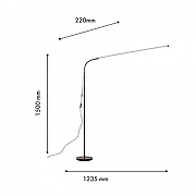Торшер Favourite Mild 4515-1F цвет плафона/подвески Белый, Черный, цвет арматуры Черный-1