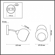 Бра Lumion Alana 4517/1W цвет плафона/подвески Прозрачный, цвет арматуры Белый-2