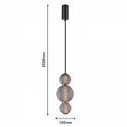 Подвесной светильник F-promo Kiran 4611-1P цвет плафона/подвески Дымчатый, цвет арматуры Черный-6