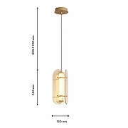 Подвесной светильник Favourite Fada 4624-2P цвет плафона/подвески Оранжевый, цвет арматуры Латунь-5