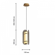Подвесной светильник Favourite Fada 4625-2P цвет плафона/подвески Светло-серый, цвет арматуры Латунь-4