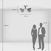 Светильник на штанге De City Клэр 4 463012402 цвет плафона/подвески Серый, цвет арматуры Золото-9