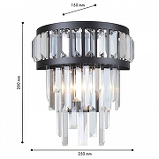 Накладной светильник Favourite Preston 4731-2W цвет плафона/подвески Прозрачный, цвет арматуры Черный-1