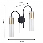 Бра F-promo Kors 4740-2W цвет плафона/подвески Прозрачный, цвет арматуры Черный-3