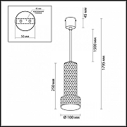 Подвесной светильник Odeon Light Afra 4741/5L цвет плафона/подвески Черный, Золото, цвет арматуры Черный-4