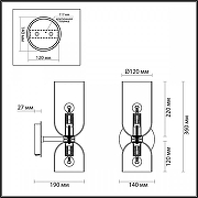 Бра Odeon Light Or1noco 4798/2W цвет бронза-4