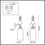 Бра Odeon Light B1zet 4855/1WA цвет золото, разноцветный-5