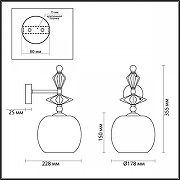 Бра Odeon Light B1zet 4855/1WB цвет золото, разноцветный-5