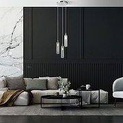 Подвесной светильник Eurosvet S1esta 50252/3 хром цвет плафона/подвески Светло-серый, Прозрачный, Синий, цвет арматуры Хром-3