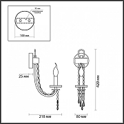 Бра Odeon Light Capel 5063/1W цвет плафона/подвески Прозрачный, цвет арматуры Золото-4