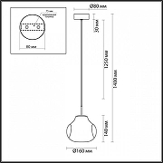 Подвесной светильник Odeon Light Vaso 5097/4LC цвет плафона/подвески Светло-серый, цвет арматуры Черный-4