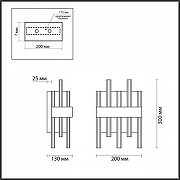 Накладной светильник Lumion Mitsuko 5272/2W цвет плафона/подвески Прозрачный, цвет арматуры Черный-4