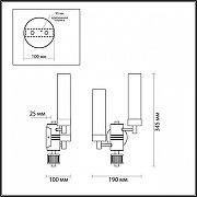 Бра Lumion Kamilla 5275/2W цвет плафона/подвески Прозрачный, цвет арматуры Хром-2