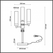 Настольная лампа Lumion Kamilla 5275/3T цвет плафона/подвески Прозрачный, цвет арматуры Хром-3