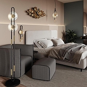 Торшер Odeon Light Magnet 5407/23FL цвет плафона/подвески Золото, цвет арматуры Черный-4