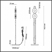 Торшер Odeon Light Magnet 5407/23FL цвет плафона/подвески Золото, цвет арматуры Черный-5
