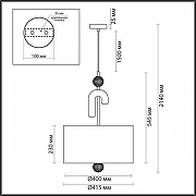 Подвесной светильник Odeon Light Bagel 5410/3 цвет плафона/подвески Серый, цвет арматуры Серый, Черный-5