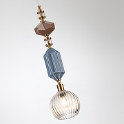 Подвесной светильник Odeon Light Terra 5414/1D цвет бежевый, бронза античная, синий-5