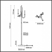 Торшер Odeon Light Lark 5431/12FL цвет бронза-4