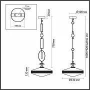Подвесной светильник Odeon Light Krema 5441/1 цвет латунь-6