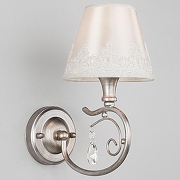 Бра Eurosvet 1ncanto 60069/1 серебро цвет плафона/подвески Бежевый, Прозрачный, Белый, цвет арматуры Серебро