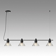 Подвесной светильник Lumion Corne 6595/4A цвет плафона/подвески Прозрачный, цвет арматуры Черный-3